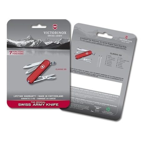 Swiss Arms Swiss Army Brands VIC-56011 2019 58 mm Victorinox Classic SD Pocket Knife; Red VIC-56011